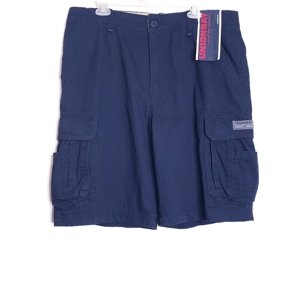 Union Bay Navy Blue Cotton Cargo Utility Shorts Men's Size 38 New NWT - Picture 1 of 11